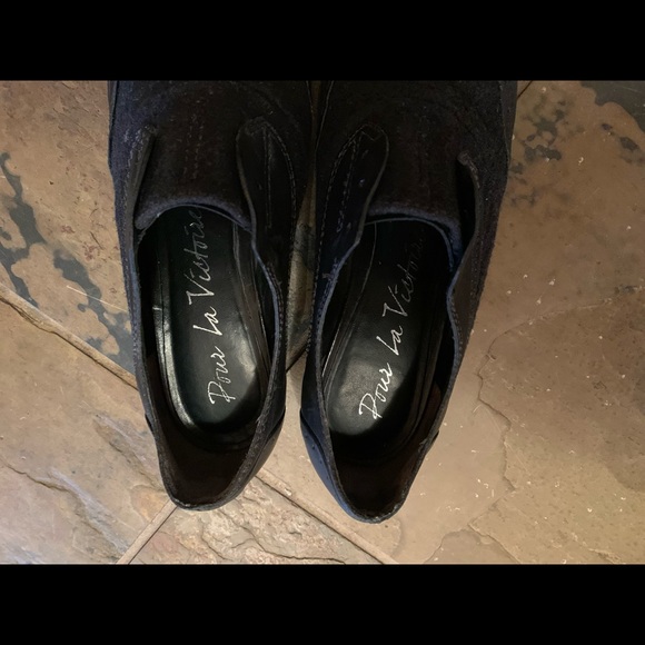 Laceless Oxford Slip-on Loafer Two-tone Leather Fabric Black/Charcoal US8 Eur39 - Picture 9 of 11